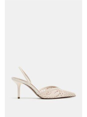 ZARA PERFORATED SLINGBACK HEELS